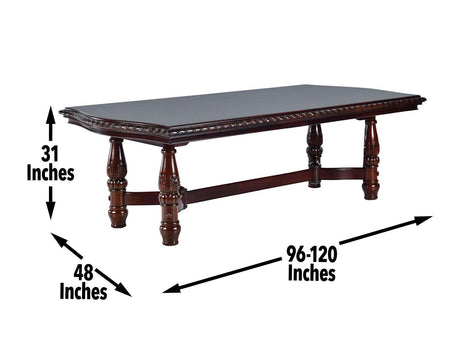 Antoinette 96-120 inch Pedestal Dining Table w/24″ Leaf by Steve Silver at Eve Furniture