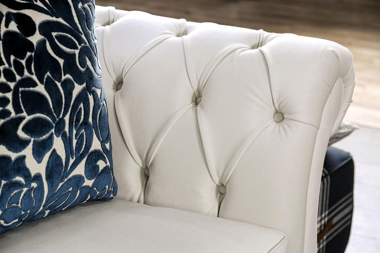Antoinette White Loveseat by Furniture of America at Eve Furniture