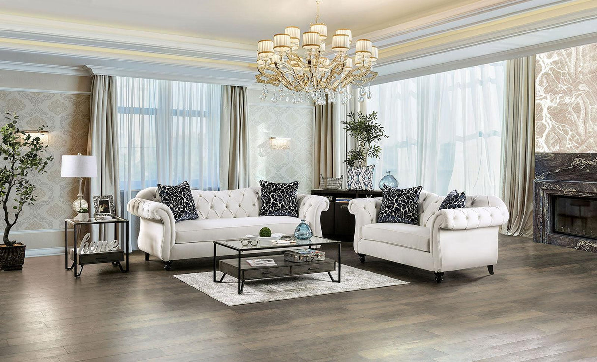 Antoinette White Loveseat by Furniture of America at Eve Furniture
