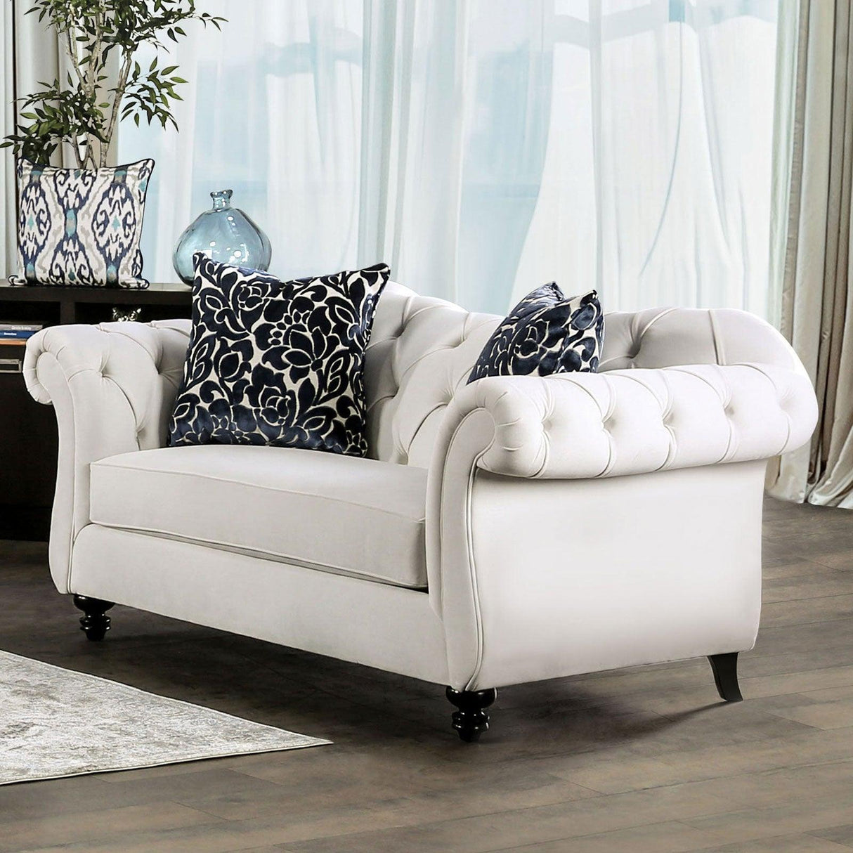 Antoinette White Loveseat by Furniture of America at Eve Furniture