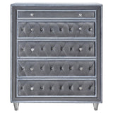 Antonella 5-drawer Upholstered Chest Grey