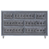 Antonella 7-drawer Upholstered Dresser Grey