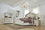 Antonella Ivory/Camel 5-Piece Upholstered Tufted Eastern King Bedroom Set by Coaster at Eve Furniture