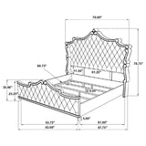 Antonella Ivory/Camel 5-Piece Upholstered Tufted Queen Bedroom Set by Coaster at Eve Furniture