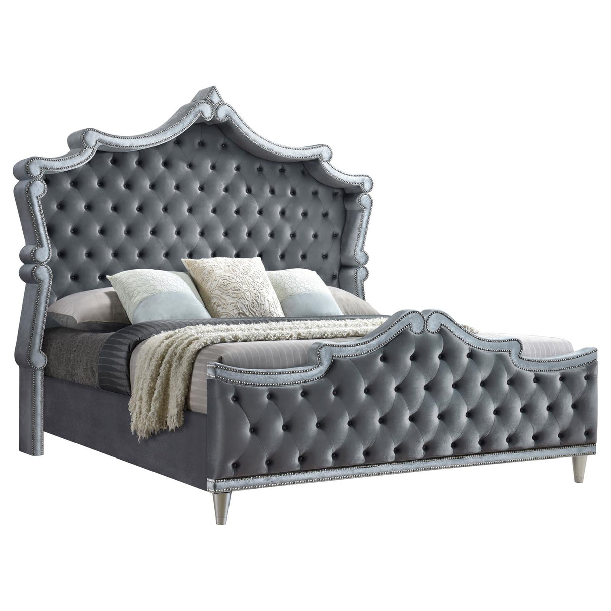 Antonella Upholstered Tufted California King Bed Grey