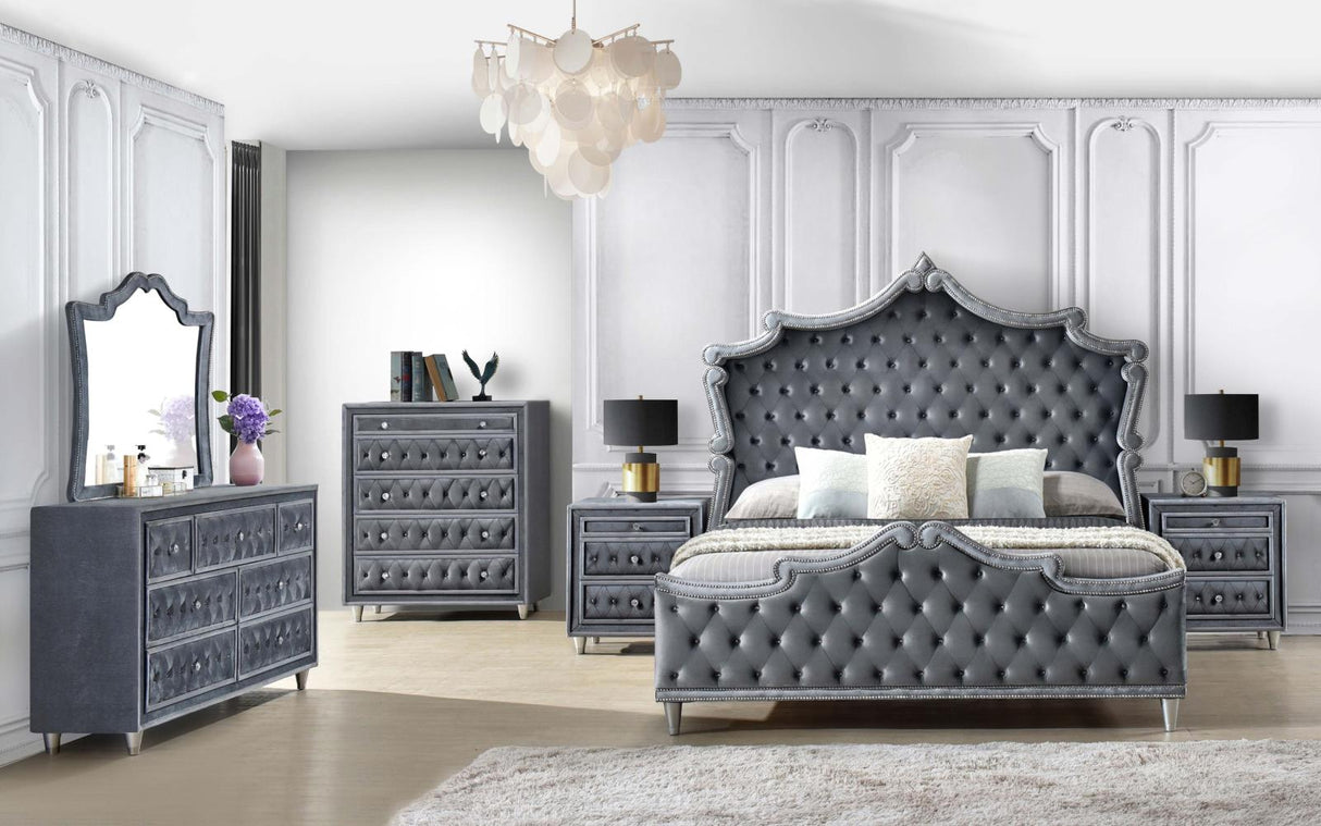 Antonella Upholstered Tufted California King Bed Grey