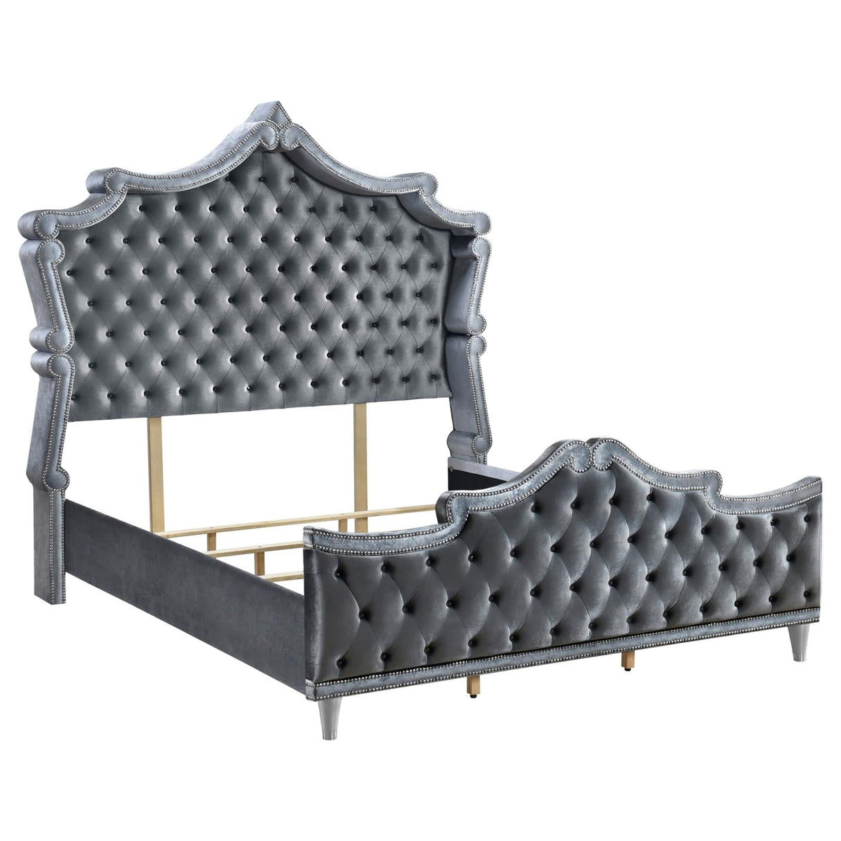 Antonella Upholstered Tufted Queen Bed Grey