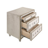 Antonella Ivory and Camel Upholstered 3-Drawer Nightstand by Coaster at Eve Furniture