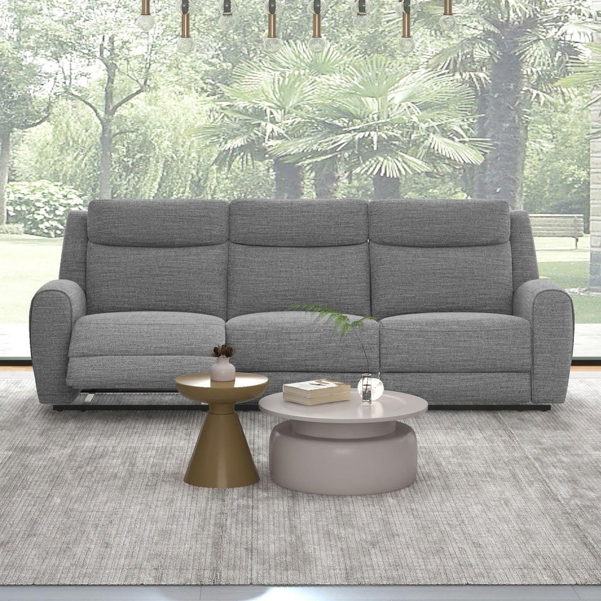 Antonius Gray Manual Recliner Sofa by Furniture of America at Eve Furniture