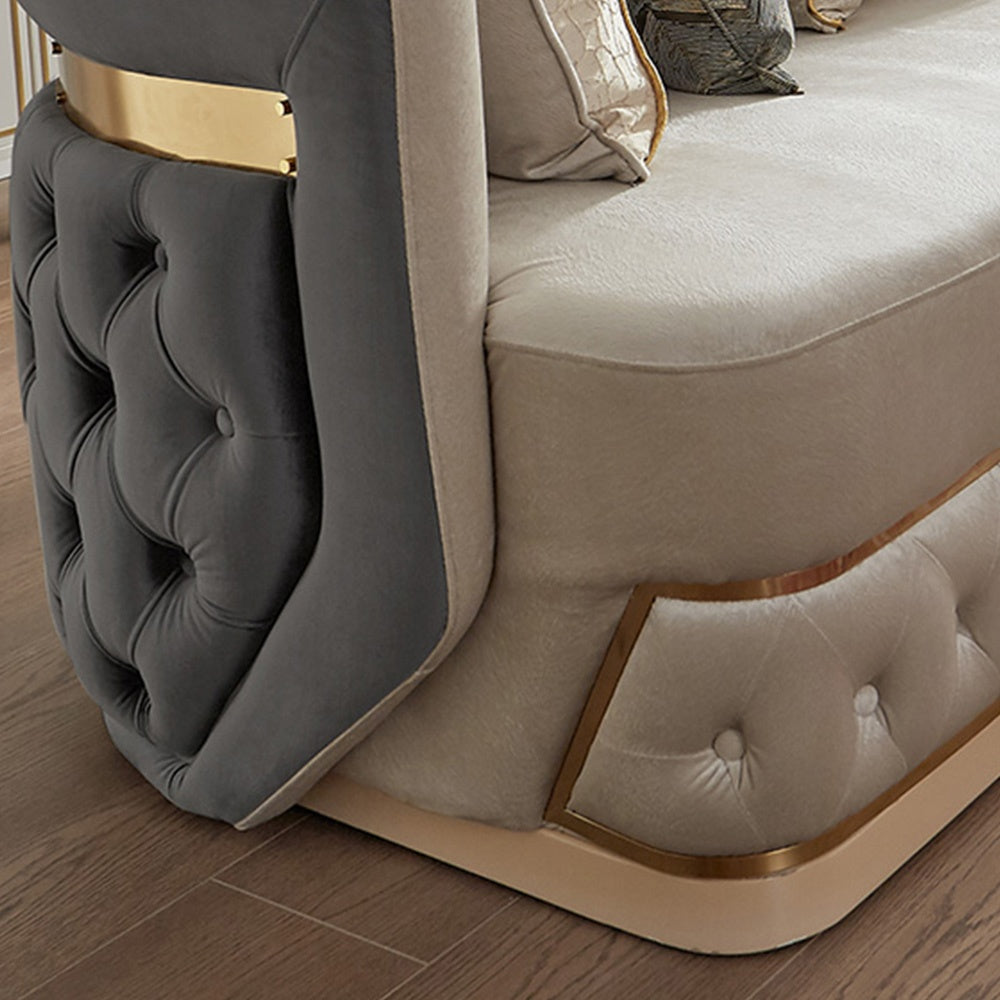 Antravian Gray/Beige Loveseat by Homey Design at Eve Furniture