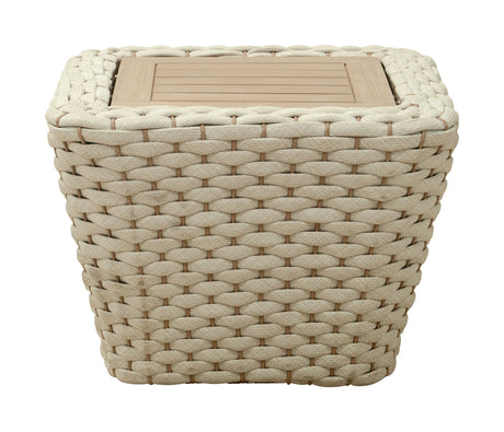 Antul White & Natural Outdoor Coffee Table by Zuomod at Eve Furniture