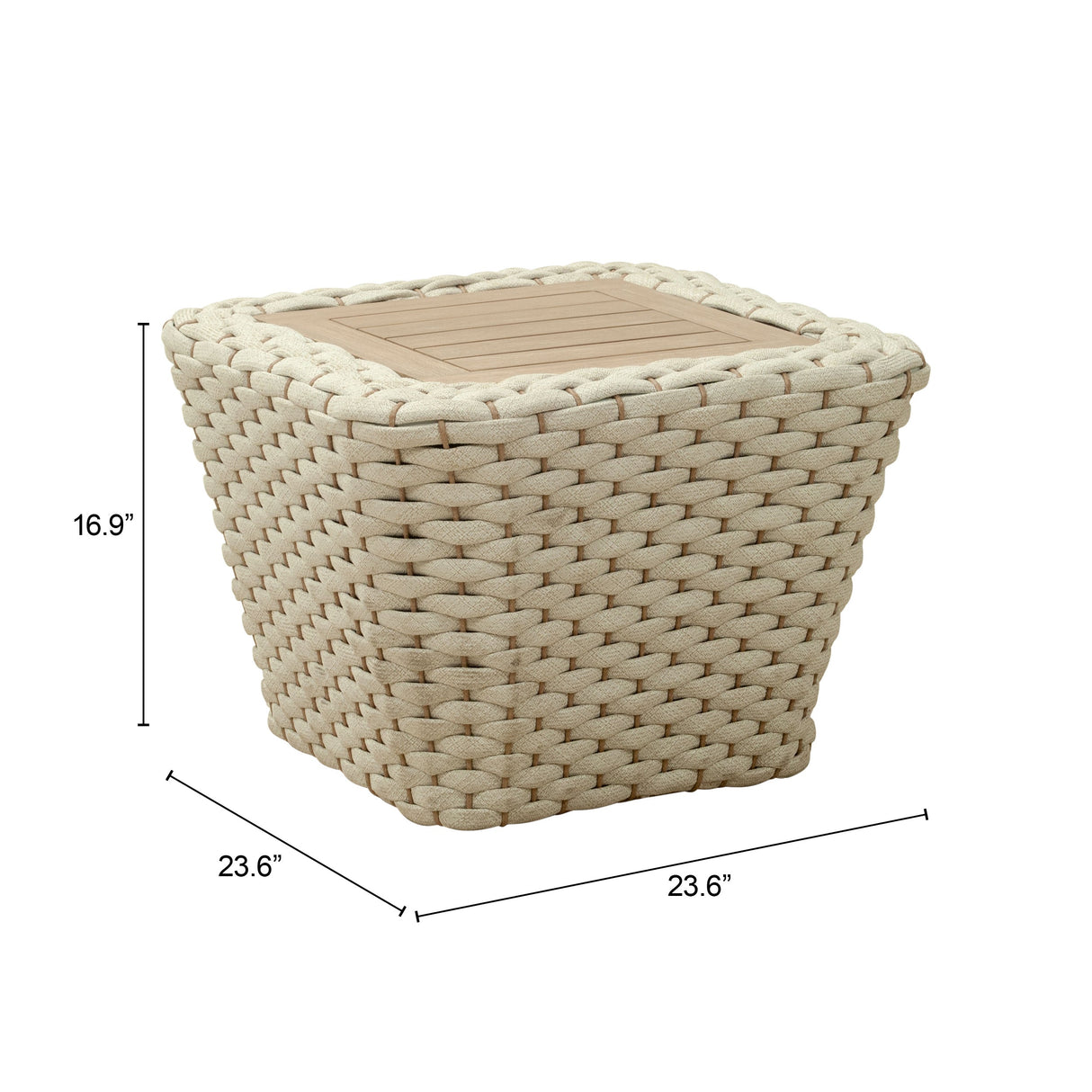 Antul White & Natural Outdoor Coffee Table by Zuomod at Eve Furniture