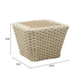 Antul White & Natural Outdoor Coffee Table by Zuomod at Eve Furniture