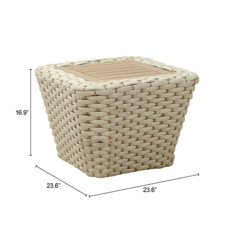 Antul White & Natural Outdoor Coffee Table by Zuomod at Eve Furniture