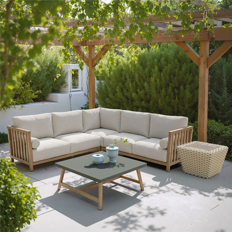 Antul White & Natural Outdoor Coffee Table by Zuomod at Eve Furniture