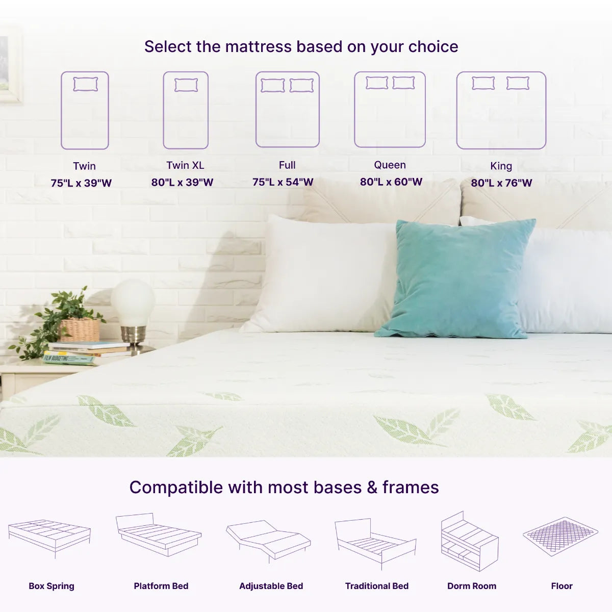 Anula Green Tea Infused Memory Foam Mattress by NapQueen at Eve Furniture