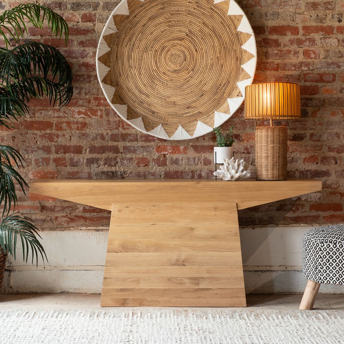 Anvil 68" Console Table in Natural Oak by Home Trends & Design at Eve Furniture