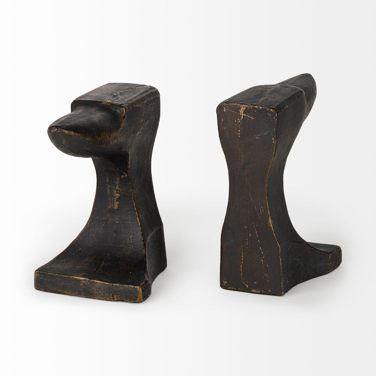 Anvilia (Set of 2) 12L x 4W Black With Gold Accents Anvil Shaped Bookends by Mercana at Eve Furniture