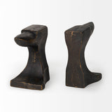 Anvilia (Set of 2) 12L x 4W Black With Gold Accents Anvil Shaped Bookends by Mercana at Eve Furniture