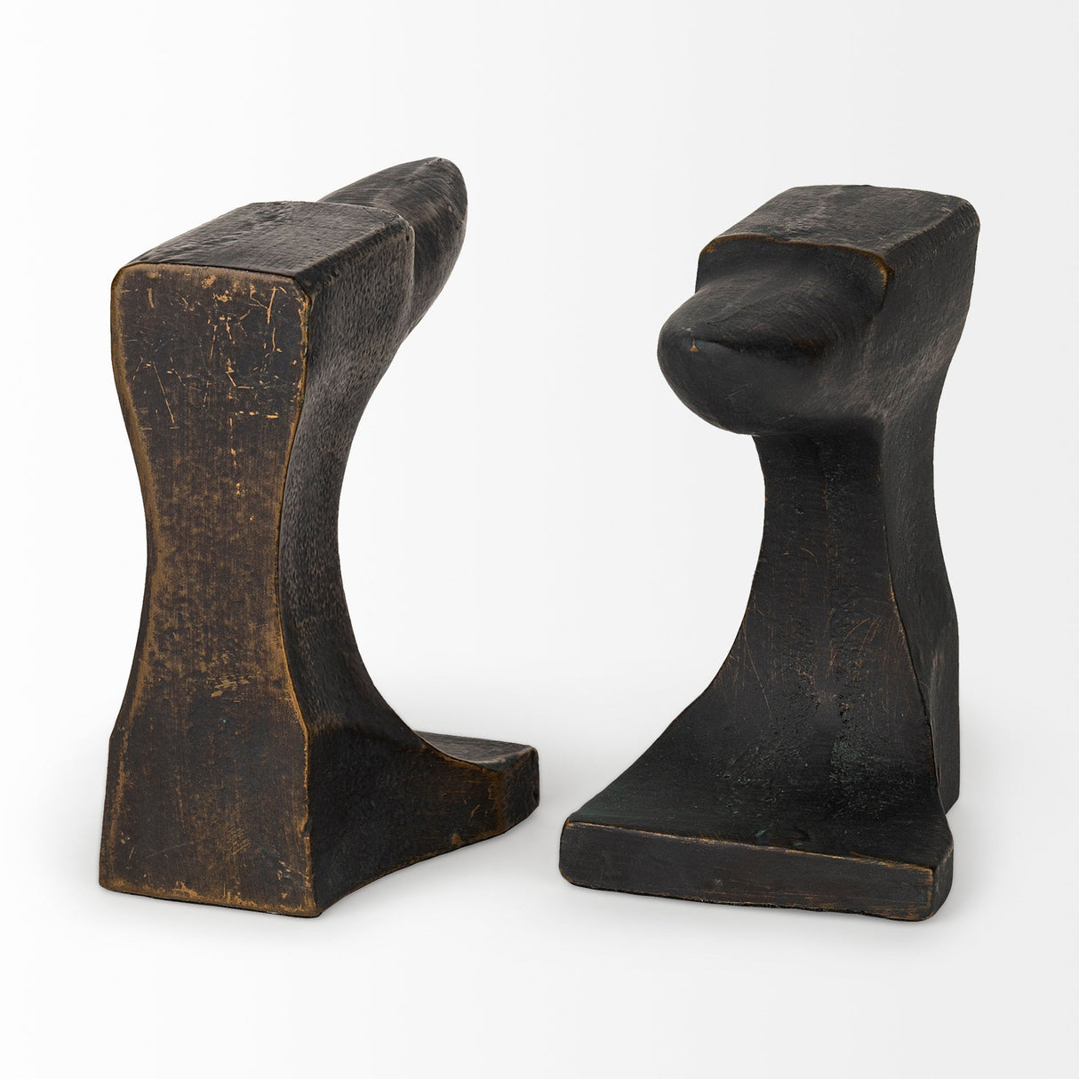 Anvilia (Set of 2) 12L x 4W Black With Gold Accents Anvil Shaped Bookends by Mercana at Eve Furniture