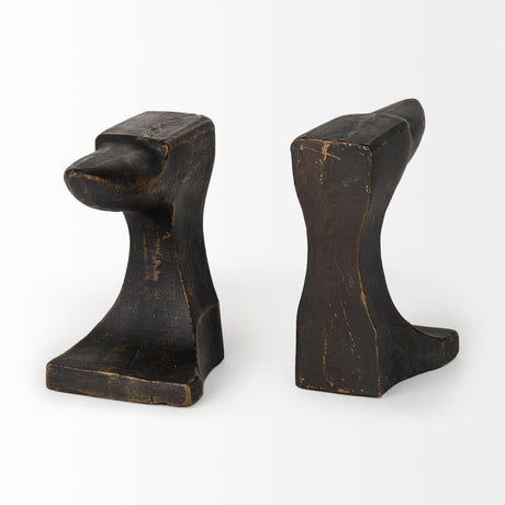 Anvilia (Set of 2) Black With Gold Accents Anvil Shaped Bookends by Mercana at Eve Furniture