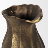 Anya Antiqued Brass Scalloped Petal Cast Metal Jug by Mercana at Eve Furniture