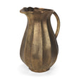 Anya Antiqued Brass Scalloped Petal Cast Metal Jug by Mercana at Eve Furniture