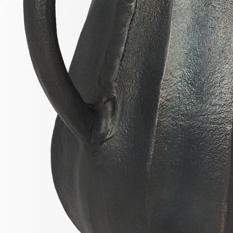 Anya Matte Black Scalloped Petal Cast Metal Jug by Mercana at Eve Furniture