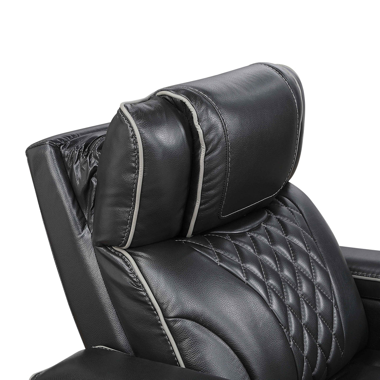 Apex Black Leather Power Double Reclining Loveseat by Homelegance at Eve Furniture