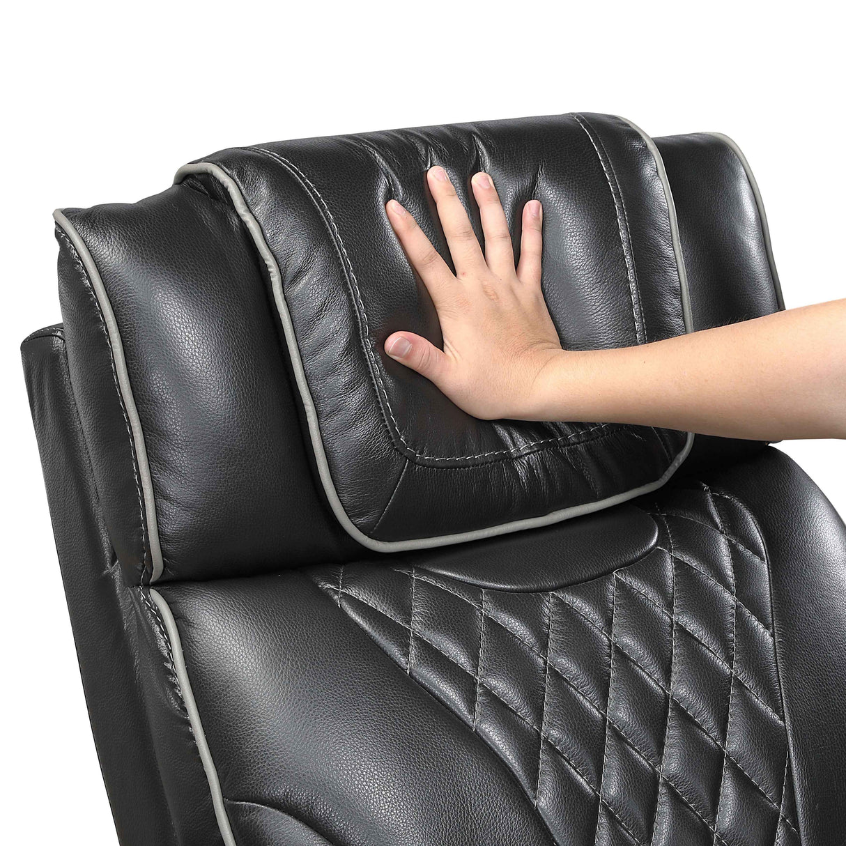 Apex Black Leather Power Double Reclining Sofa by Homelegance at Eve Furniture