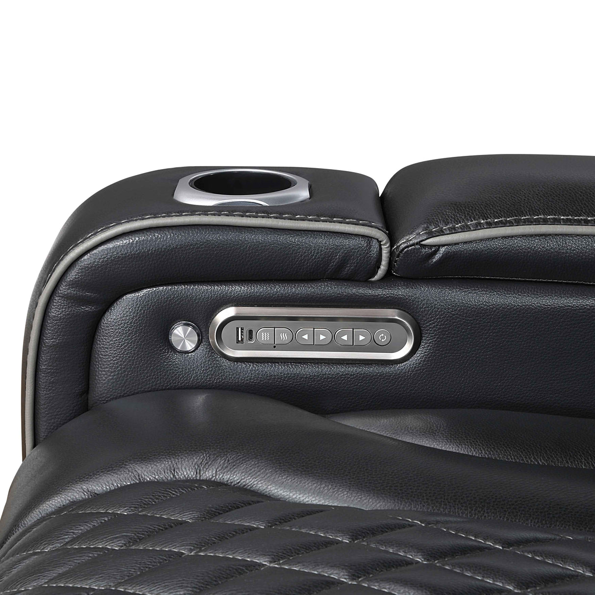 Apex Black Leather Power Double Reclining Sofa by Homelegance at Eve Furniture