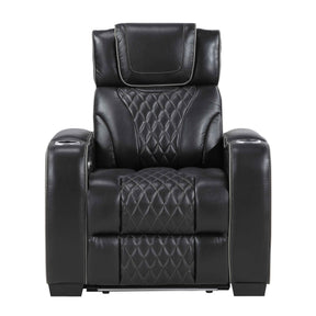 Apex Black Leather Power Reclining Chair by Homelegance at Eve Furniture