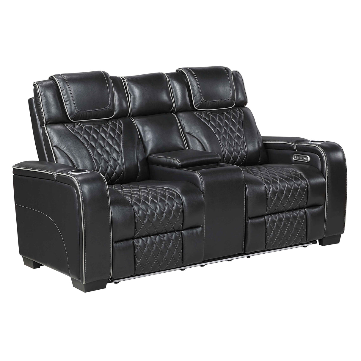 Apex Black Leather Power Reclining Living Room Set by Homelegance at Eve Furniture