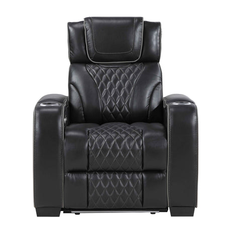 Apex Black Leather Power Reclining Living Room Set by Homelegance at Eve Furniture