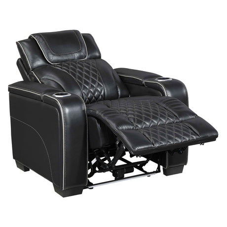 Apex Black Leather Power Reclining Living Room Set by Homelegance at Eve Furniture