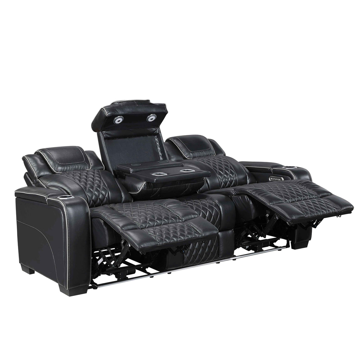 Apex Black Leather Power Reclining Living Room Set by Homelegance at Eve Furniture