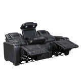 Apex Black Leather Power Reclining Living Room Set by Homelegance at Eve Furniture