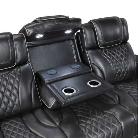 Apex Black Leather Power Reclining Living Room Set by Homelegance at Eve Furniture