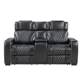Apex Black Leather Power Reclining Living Room Set by Homelegance at Eve Furniture
