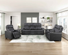 Apex Black Leather Power Reclining Living Room Set by Homelegance at Eve Furniture