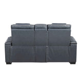 Apex Blue 3-Piece Leather Power Reclining Living Room Sets by Homelegance at Eve Furniture