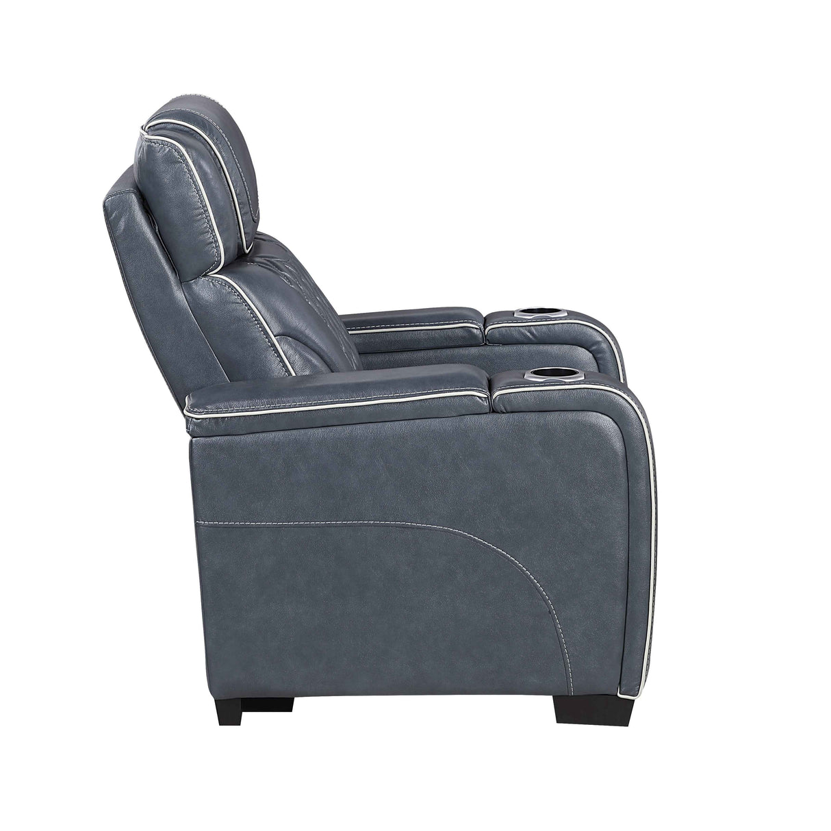 Apex Blue 3-Piece Leather Power Reclining Living Room Sets by Homelegance at Eve Furniture