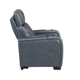Apex Blue 3-Piece Leather Power Reclining Living Room Sets by Homelegance at Eve Furniture