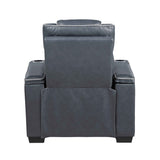 Apex Blue 3-Piece Leather Power Reclining Living Room Sets by Homelegance at Eve Furniture