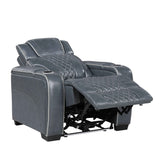 Apex Blue 3-Piece Leather Power Reclining Living Room Sets by Homelegance at Eve Furniture