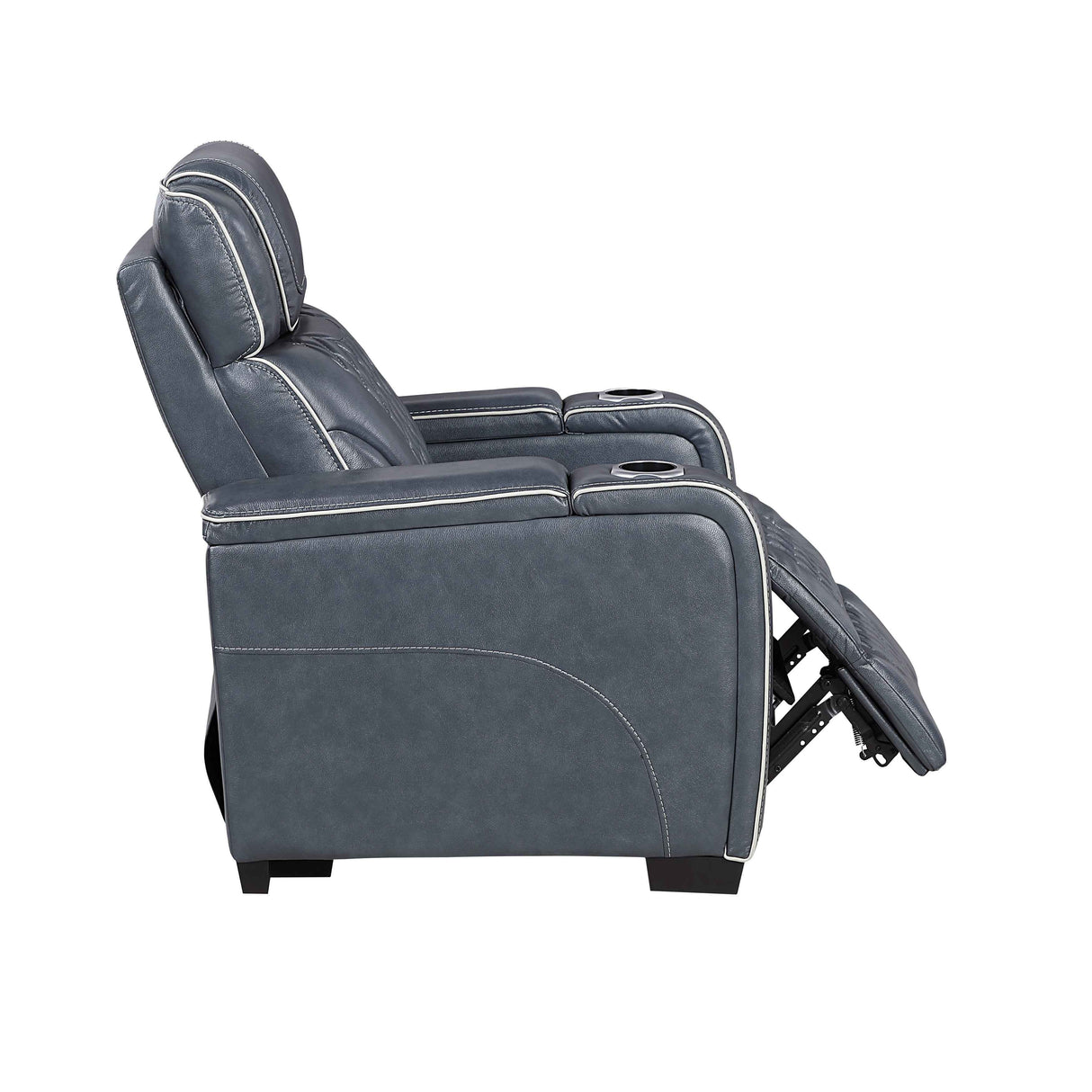 Apex Blue 3-Piece Leather Power Reclining Living Room Sets by Homelegance at Eve Furniture