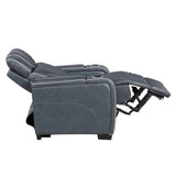Apex Blue 3-Piece Leather Power Reclining Living Room Sets by Homelegance at Eve Furniture