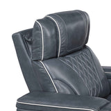Apex Blue 3-Piece Leather Power Reclining Living Room Sets by Homelegance at Eve Furniture