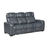 Apex Blue 3-Piece Leather Power Reclining Living Room Sets by Homelegance at Eve Furniture