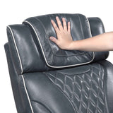 Apex Blue 3-Piece Leather Power Reclining Living Room Sets by Homelegance at Eve Furniture